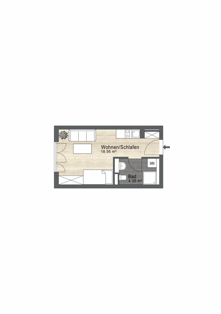 1 Zimmer Wohnung mit 23 m² in Regensburg – Bild 8