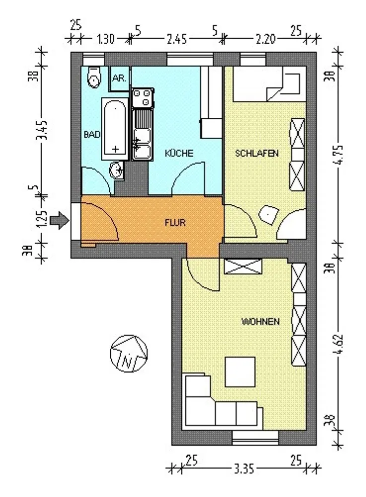 2 Zimmer Wohnung mit 44 m² in Berlin – Bild 2