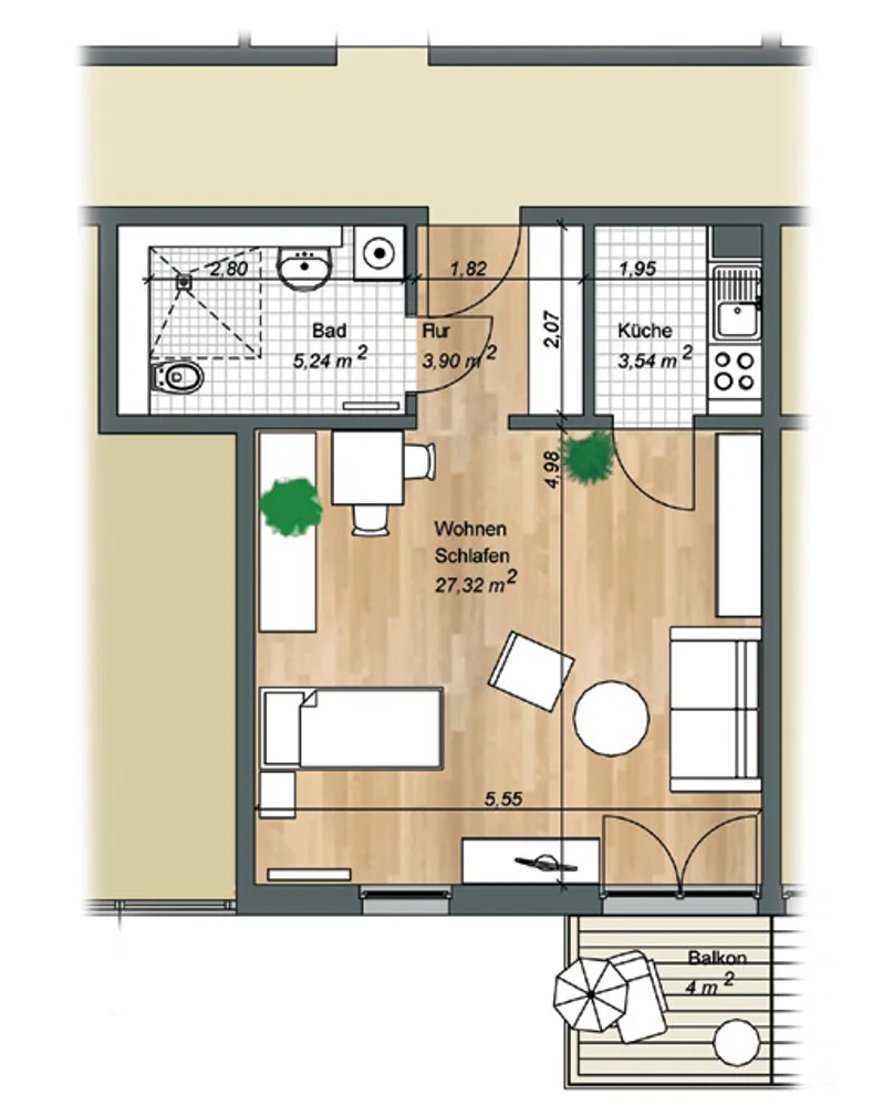 1 Zimmer Wohnung mit 42 m² in Braunschweig – Bild 9