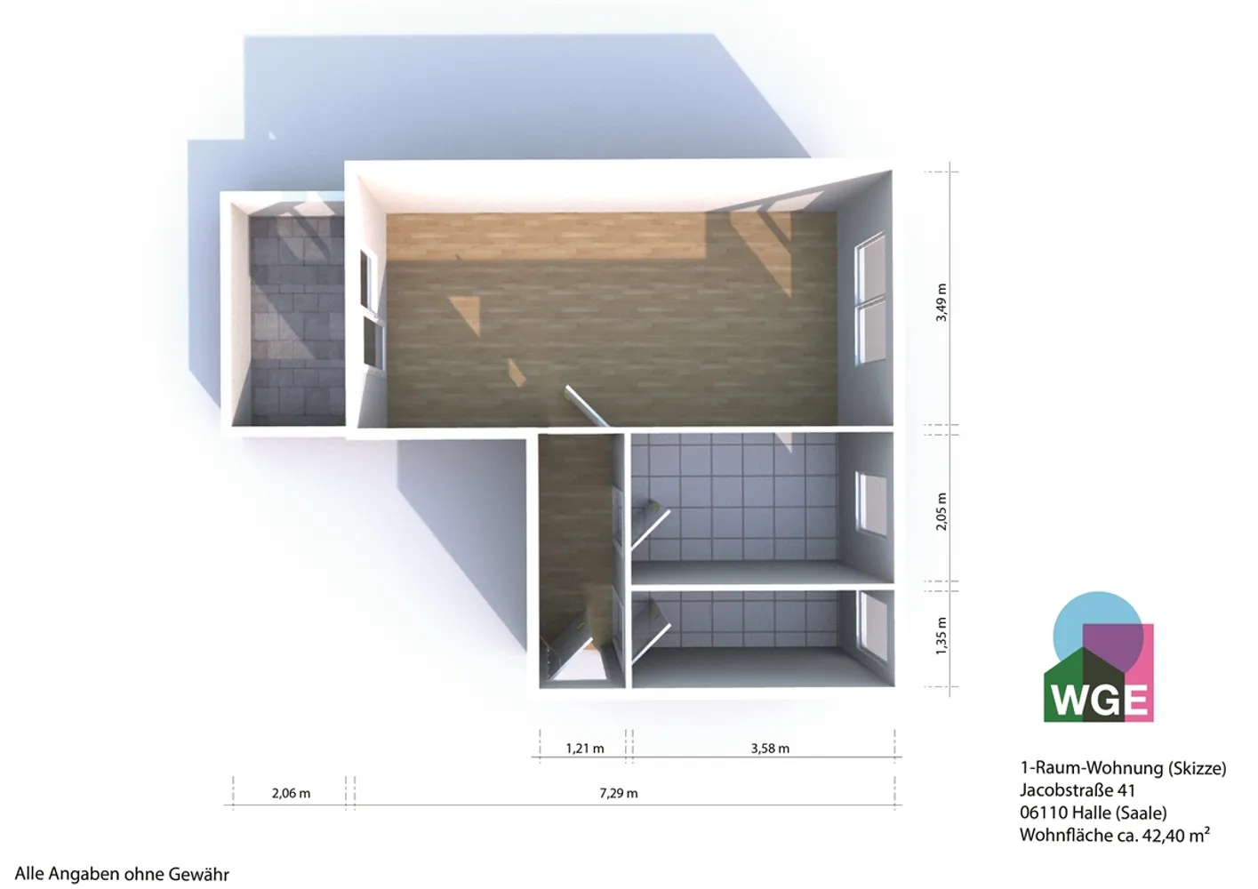 1 Zimmer Wohnung mit 42 m² in Halle (Saale) – Bild 7