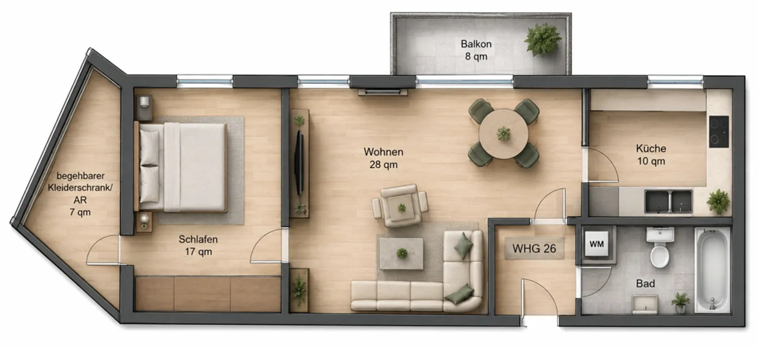 2 Zimmer Wohnung mit 75 m² in Wurzen – Bild 8