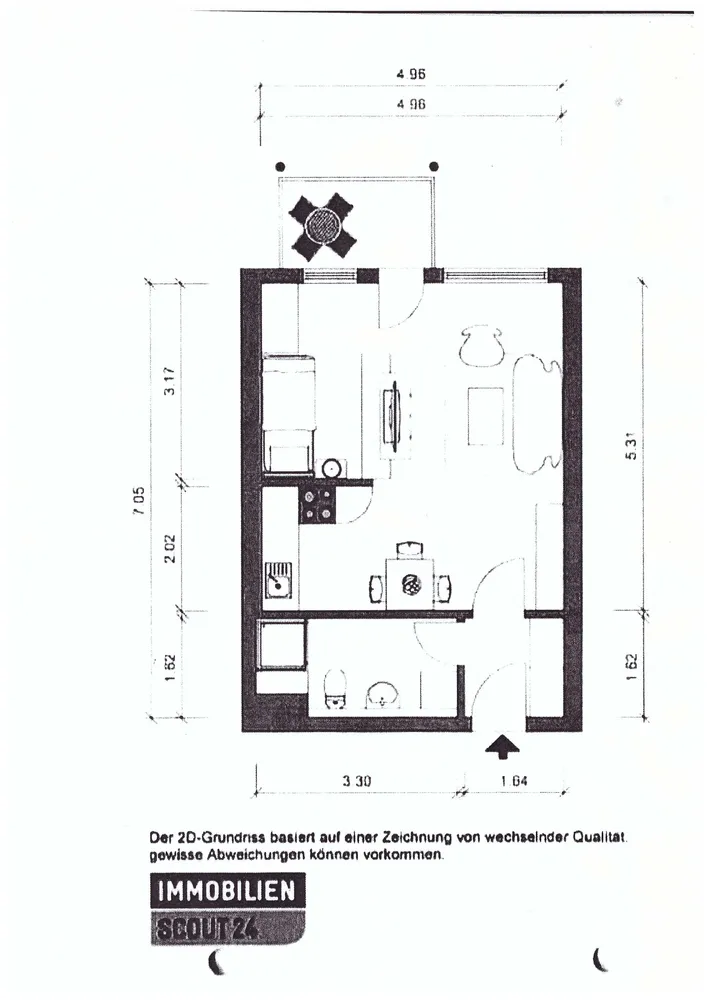 2 room apartment with 35 m² in Nuremberg – Photo 5