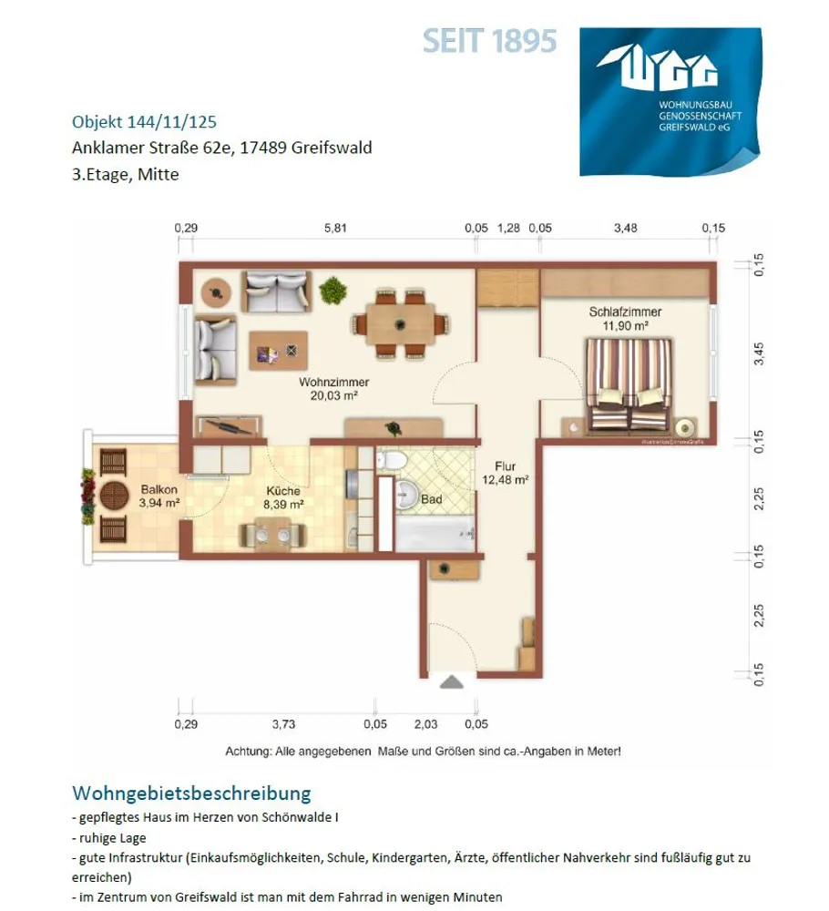 2 Zimmer Wohnung mit 59 m² in Greifswald – Bild 10