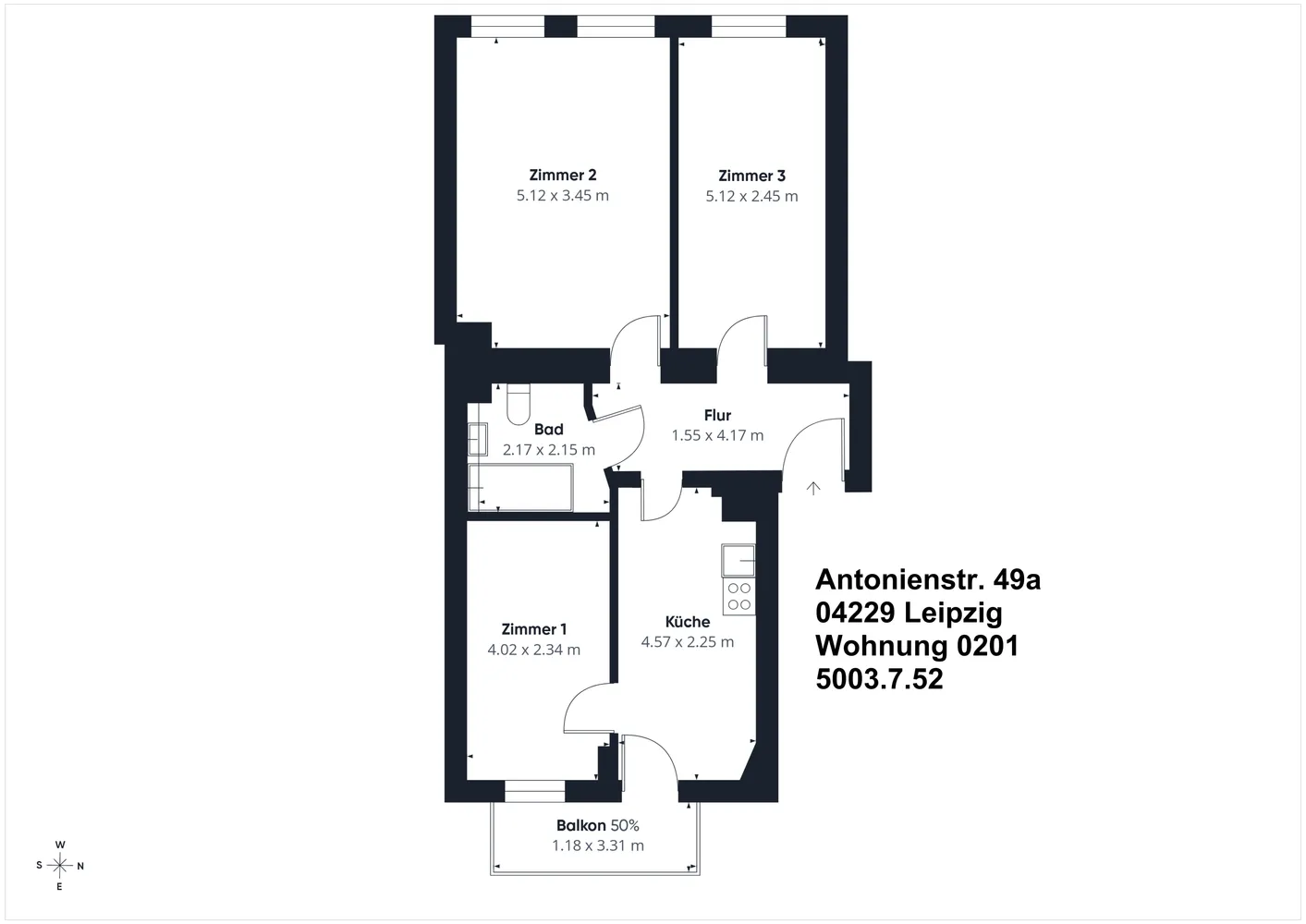 3 Zimmer Wohnung mit 64 m² in Leipzig – Bild 4