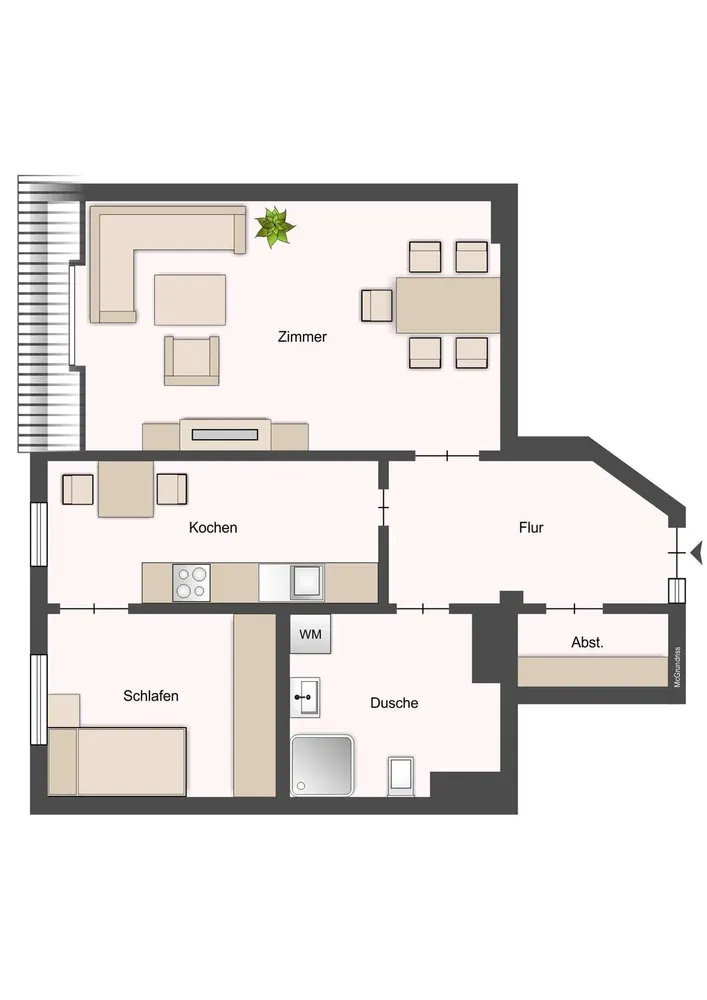 2 Zimmer Wohnung mit 51 m² in Dresden – Bild 2