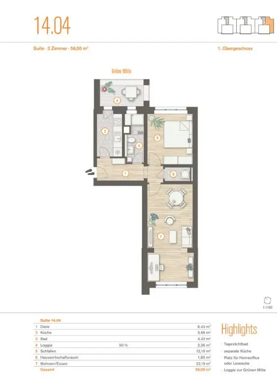 2 Zimmer Wohnung mit 56 m² in Falkensee – Bild 10