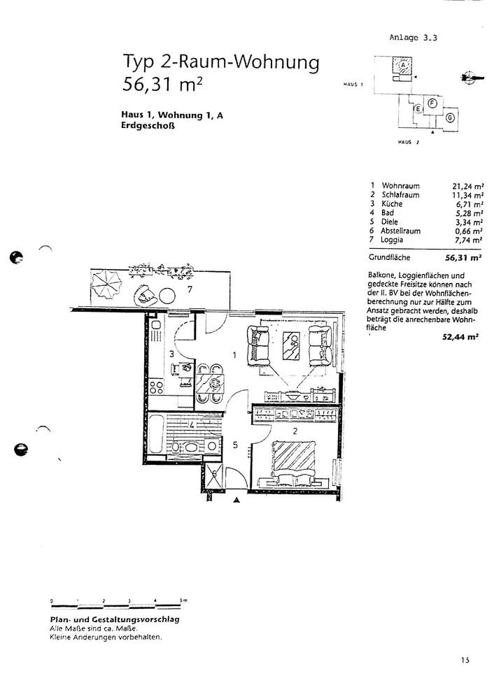 2 Zimmer Wohnung mit 52 m² in Erkrath – Bild 1