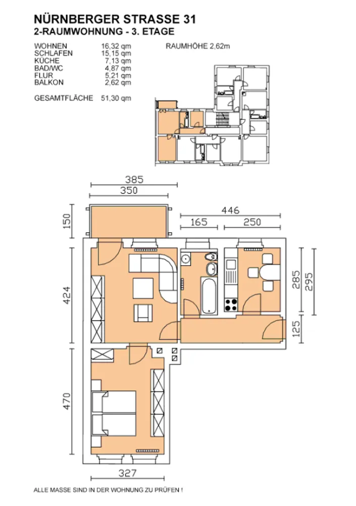 2 room apartment with 51 m² in Dresden – Photo 2