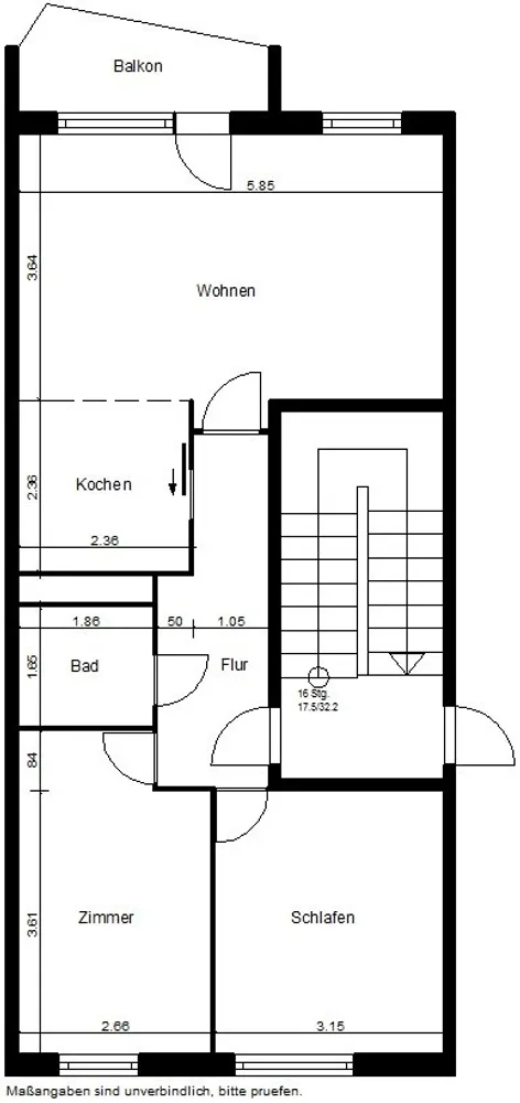 3 Zimmer Wohnung mit 59 m² in Nordhausen – Bild 2
