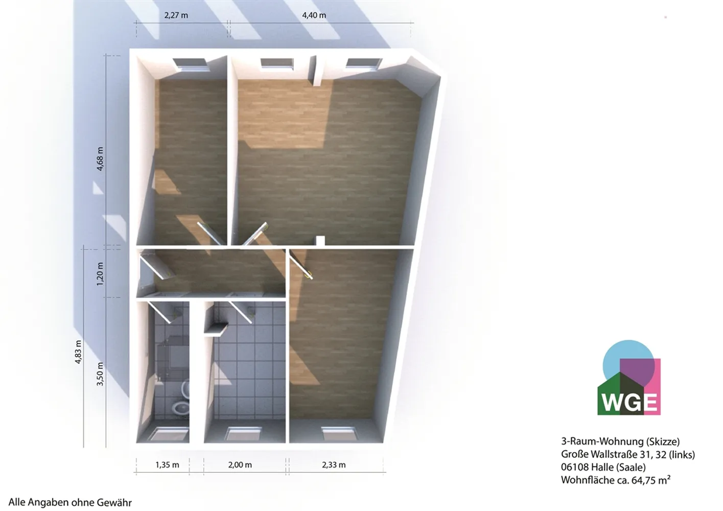 3 Zimmer Wohnung mit 65 m² in Halle (Saale) – Bild 6