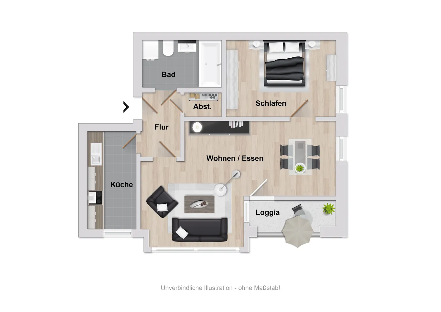 2 room apartment with 50 m² in Bremen – Photo 7