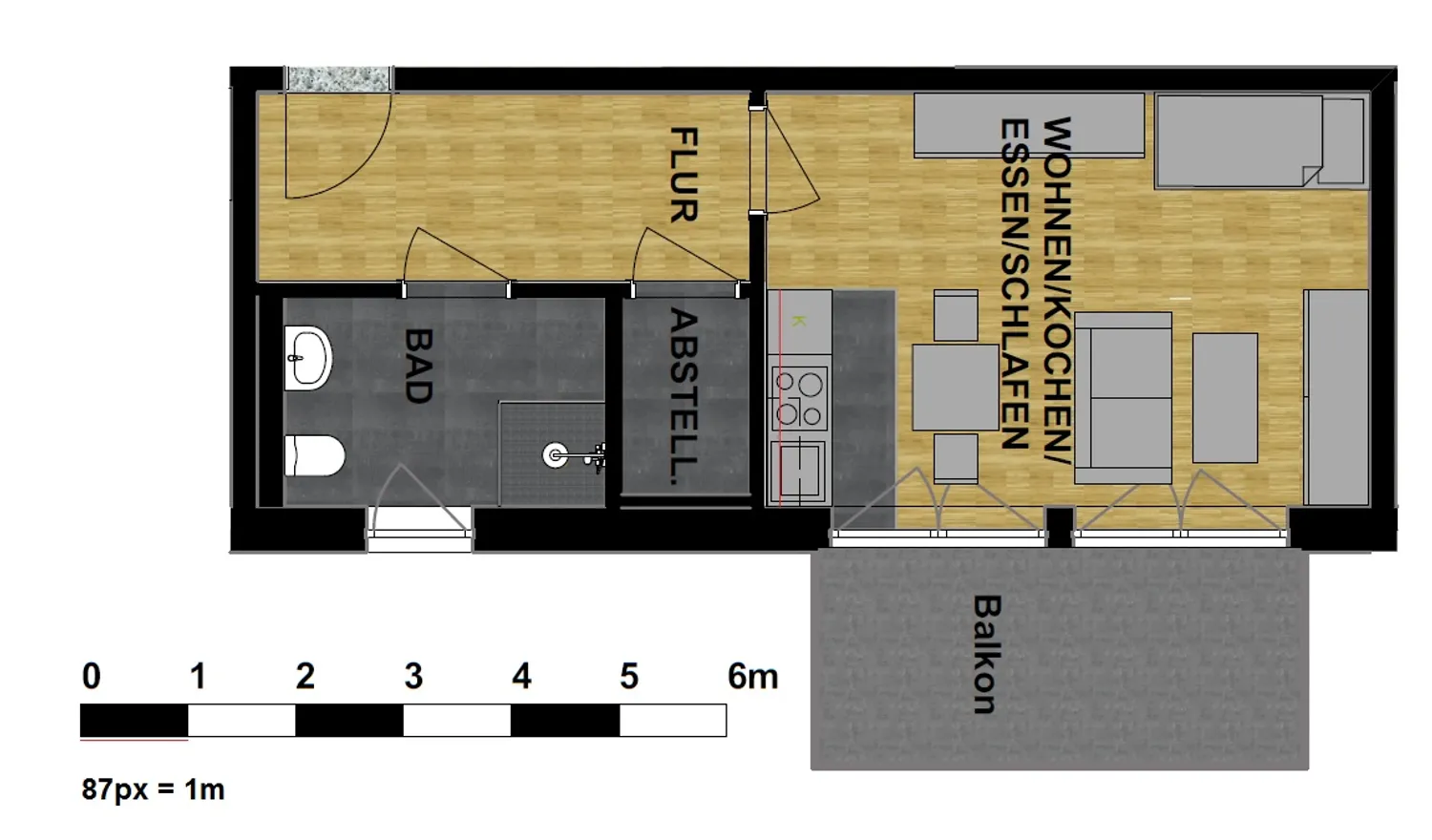 1 Zimmer Wohnung mit 43 m² in Kassel – Bild 2