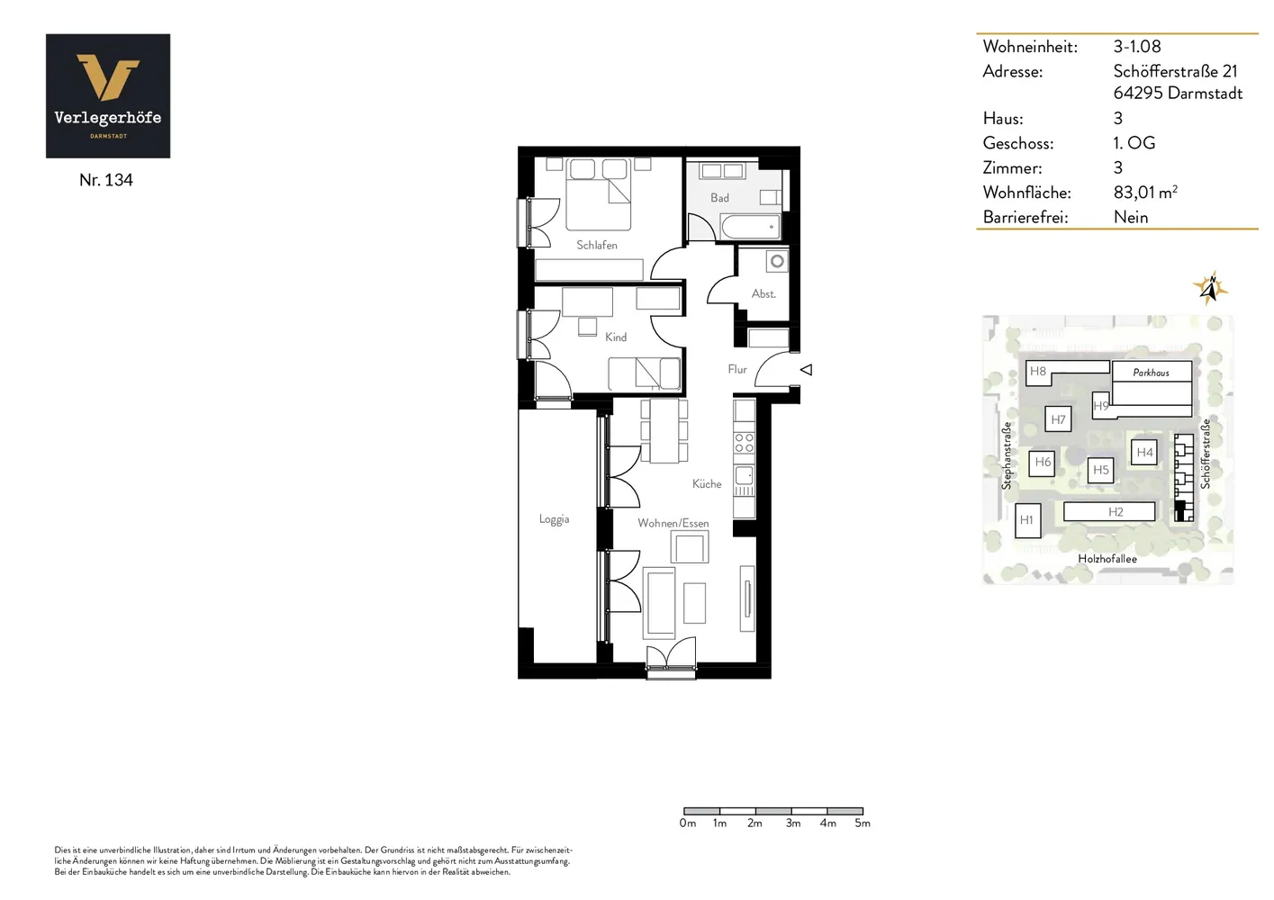 3 Zimmer Wohnung mit 83 m² in Darmstadt – Bild 3