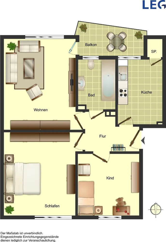 3 Zimmer Wohnung mit 64 m² in Oldenburg – Bild 2