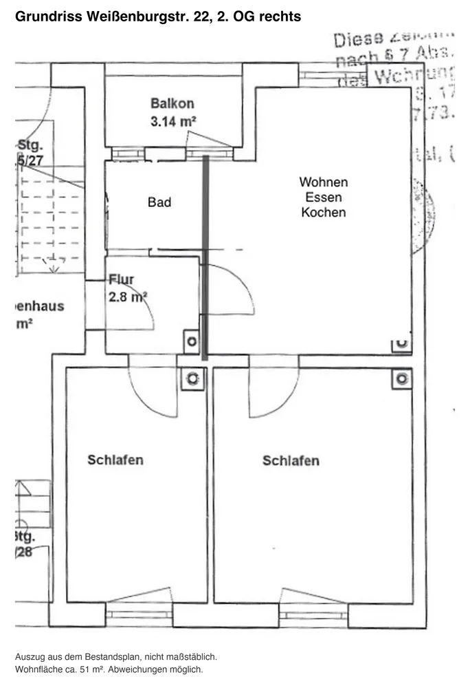 3 Zimmer Wohnung mit 51 m² in Wuppertal – Bild 3