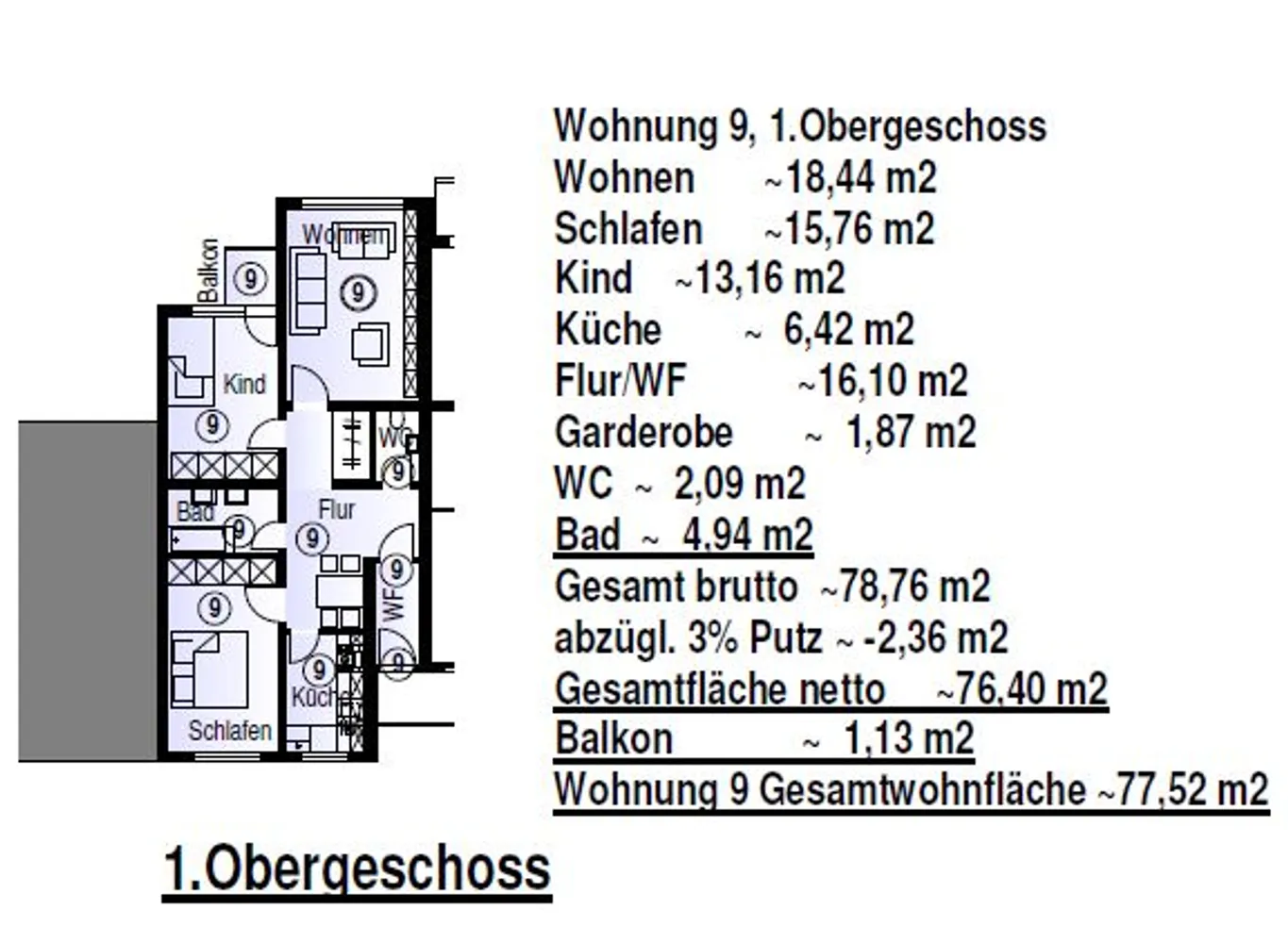 3 Zimmer Wohnung mit 77 m² in Mannheim – Bild 2