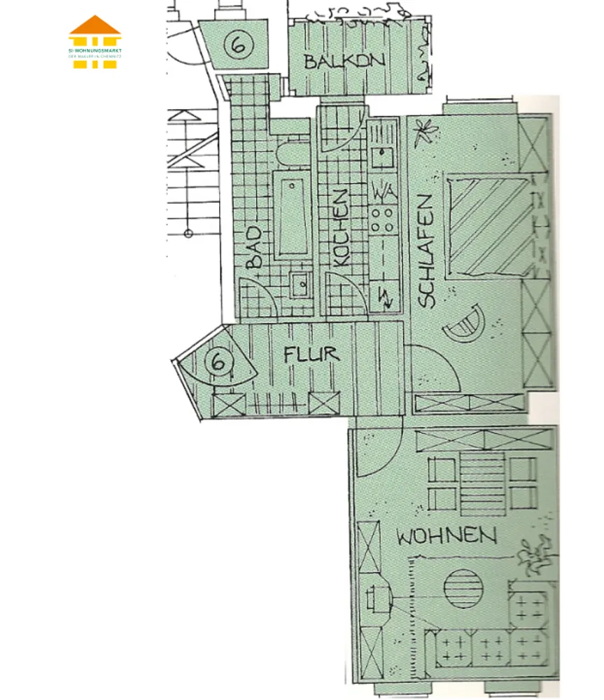 2 Zimmer Wohnung mit 55 m² in Chemnitz – Bild 6