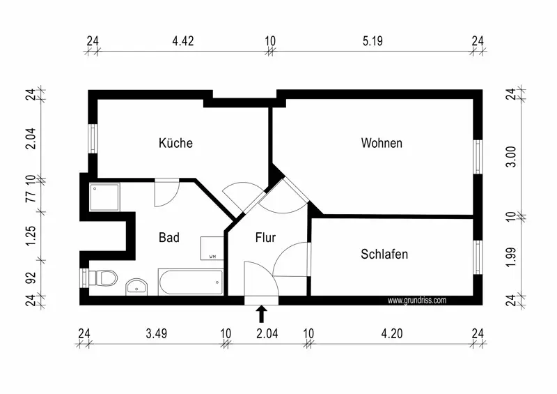 2 Zimmer Wohnung mit 44 m² in Erfurt – Bild 7