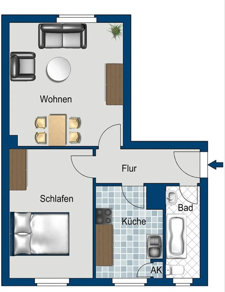 2 Zimmer Wohnung mit 44 m² in Berlin – Bild 2
