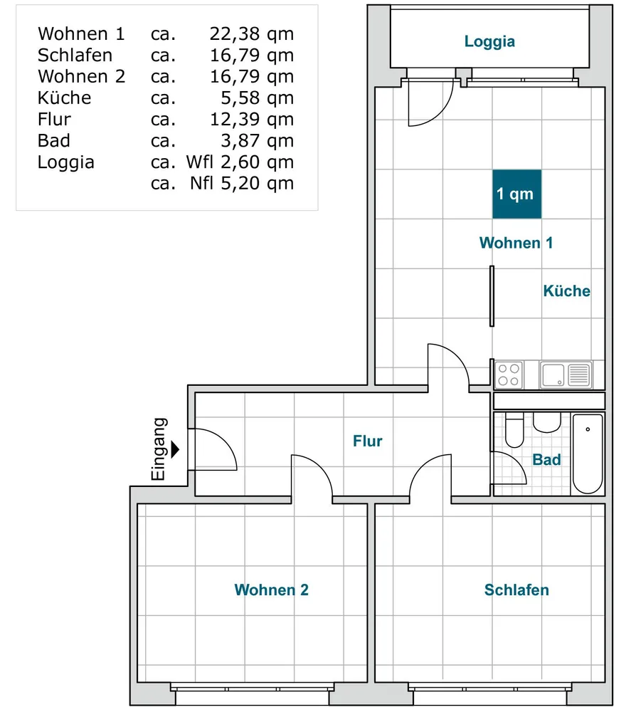 3 Zimmer Wohnung mit 80 m² in Dresden – Bild 5