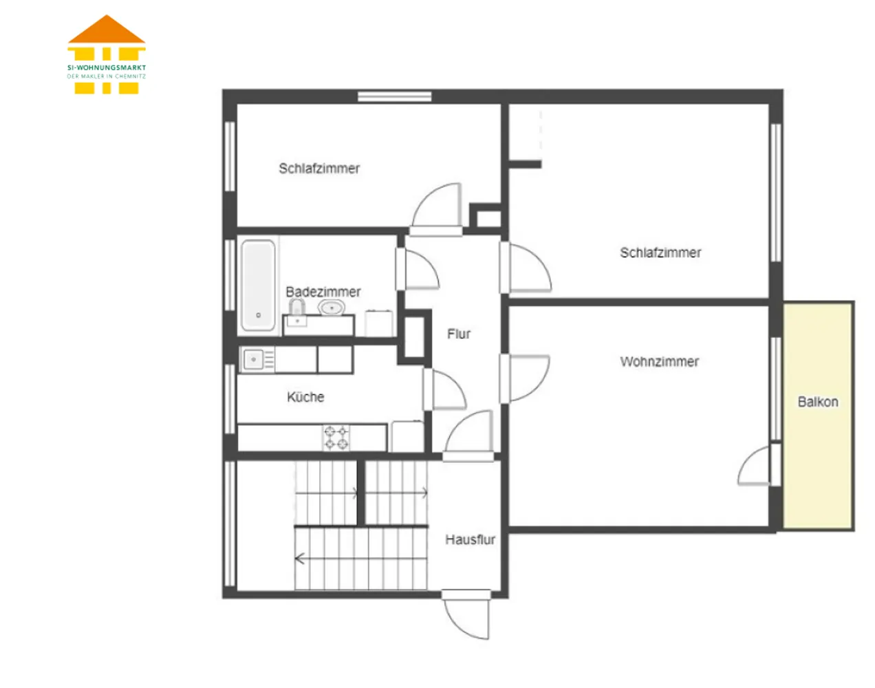 3 room apartment with 58 m² in Chemnitz – Photo 3