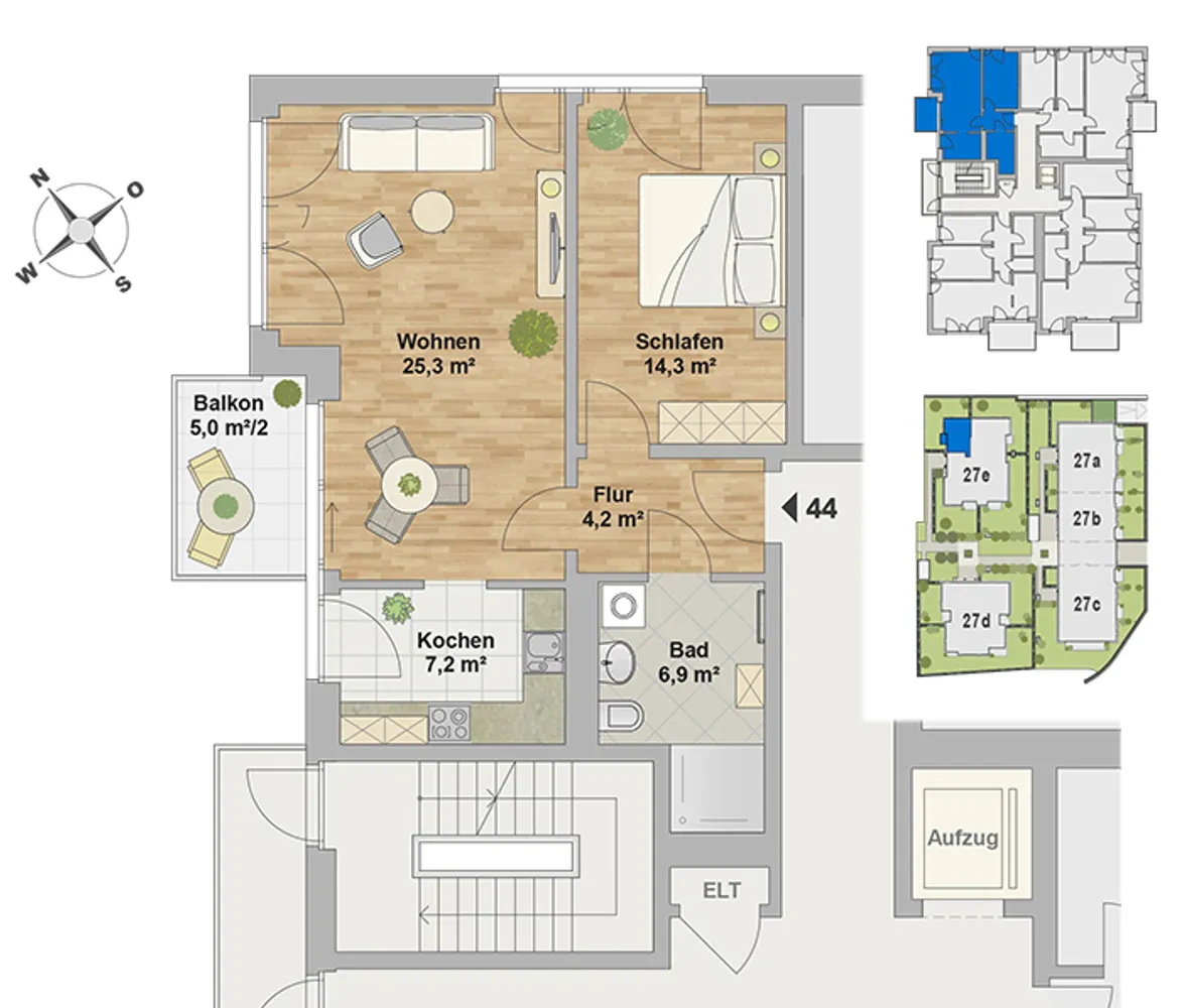 2 Zimmer Wohnung mit 60 m² in Dresden – Bild 3