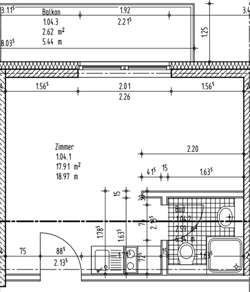 1 Zimmer Wohnung mit 15 m² in Bonn – Bild 4
