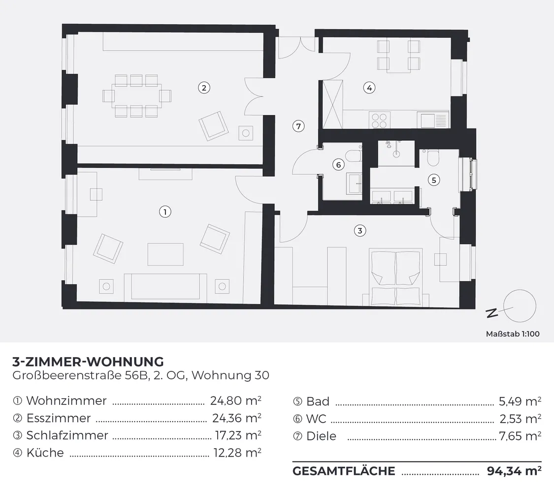 3 Zimmer Wohnung mit 96 m² in Berlin – Bild 6