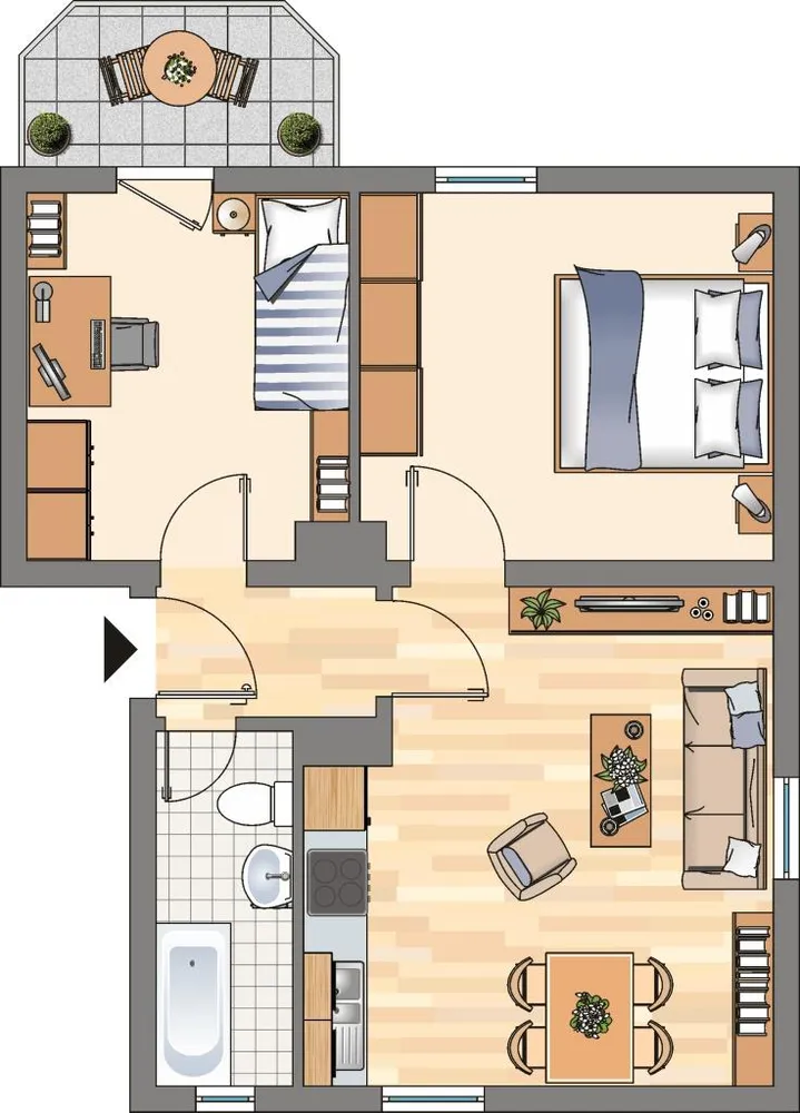 2 room apartment with 52 m² in Dortmund – Photo 4