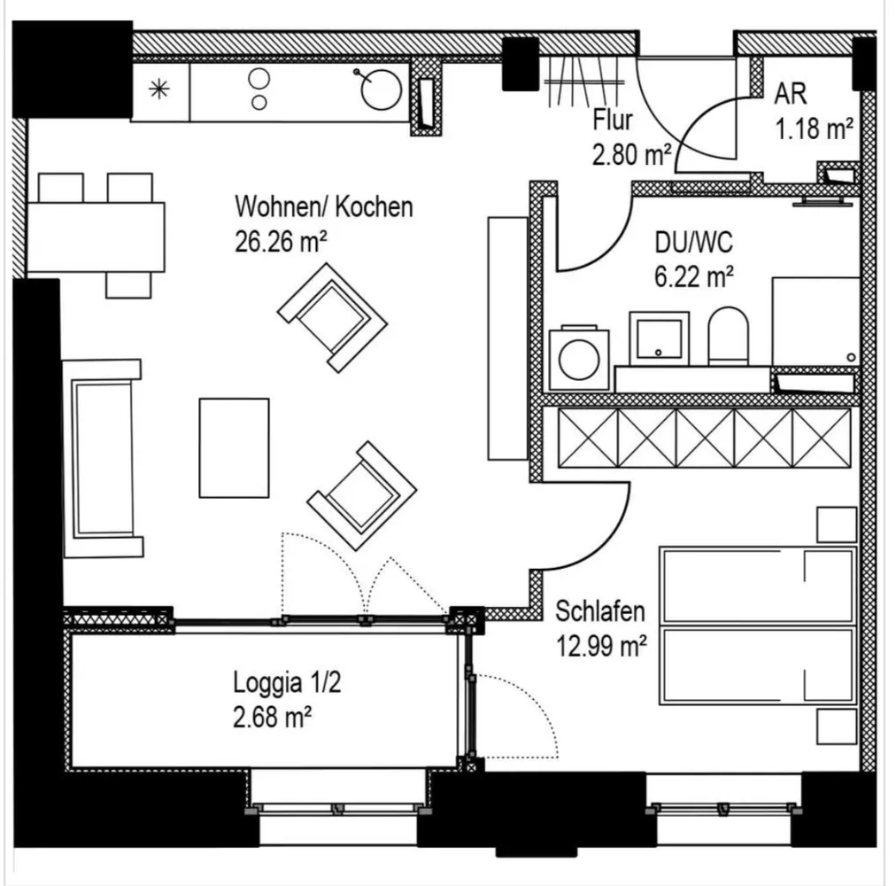 2 Zimmer Wohnung mit 52 m² in Leipzig – Bild 3