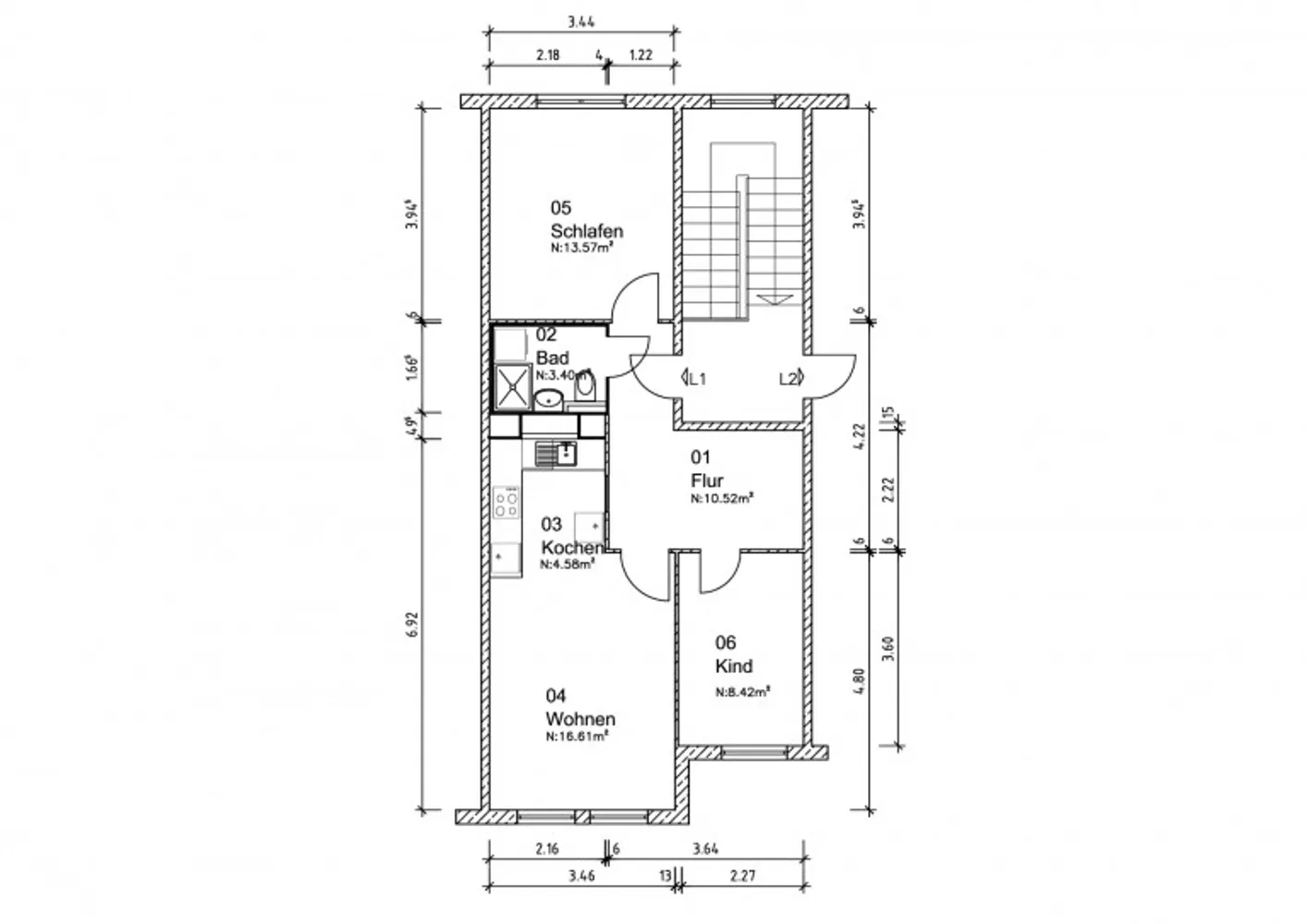 3 room apartment with 57 m² in Magdeburg – Photo 2