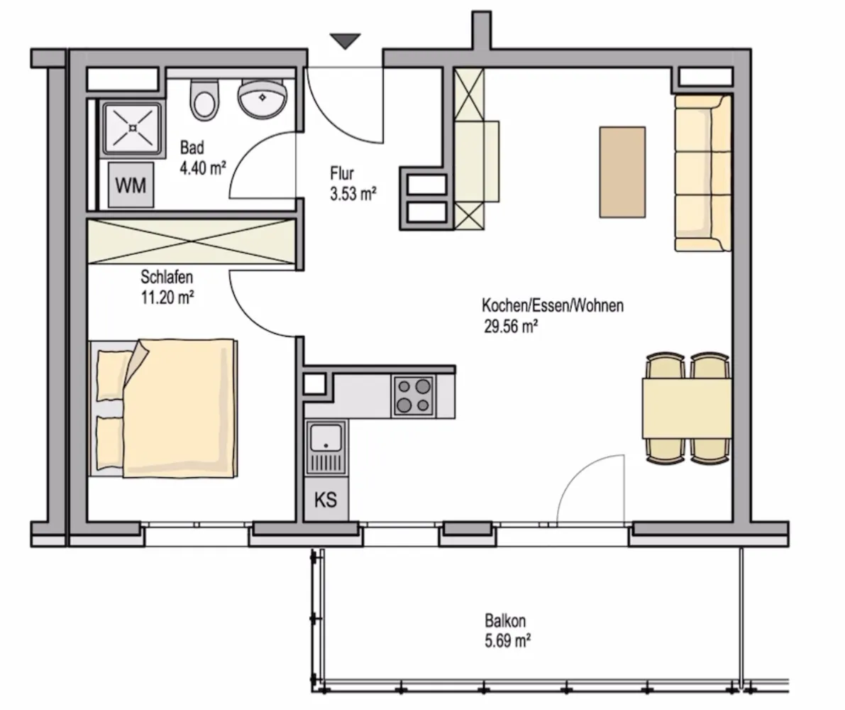 2 Zimmer Wohnung mit 54 m² in Frankfurt am Main – Bild 11