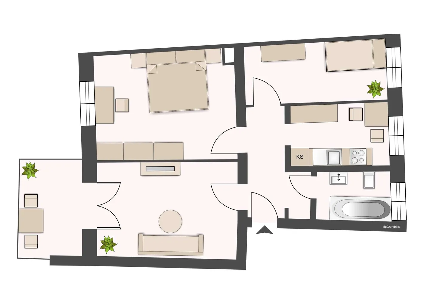 3 Zimmer Wohnung mit 56 m² in Leipzig – Bild 2