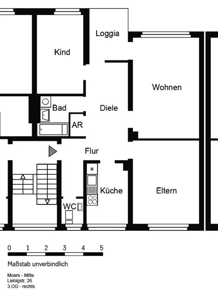 4 Zimmer Wohnung mit 74 m² in Moers – Bild 2