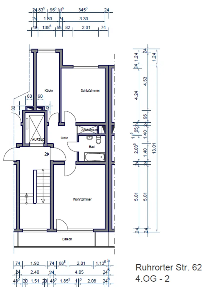 2 Zimmer Wohnung mit 54 m² in Duisburg – Bild 1