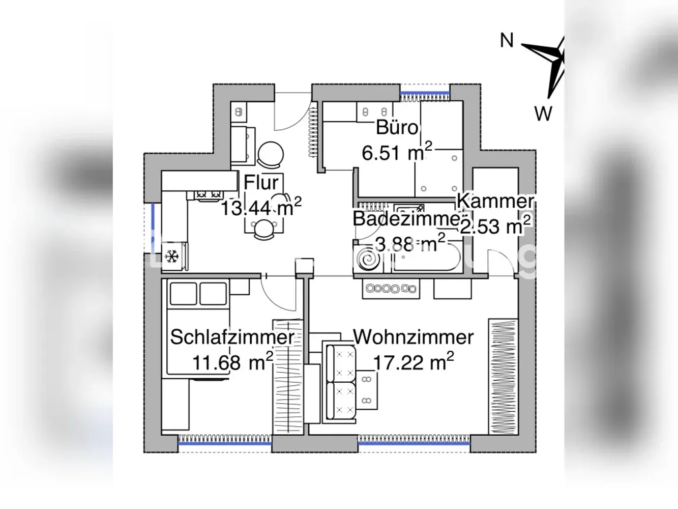 3 Zimmer Wohnung mit 53 m² in Norderstedt – Bild 2