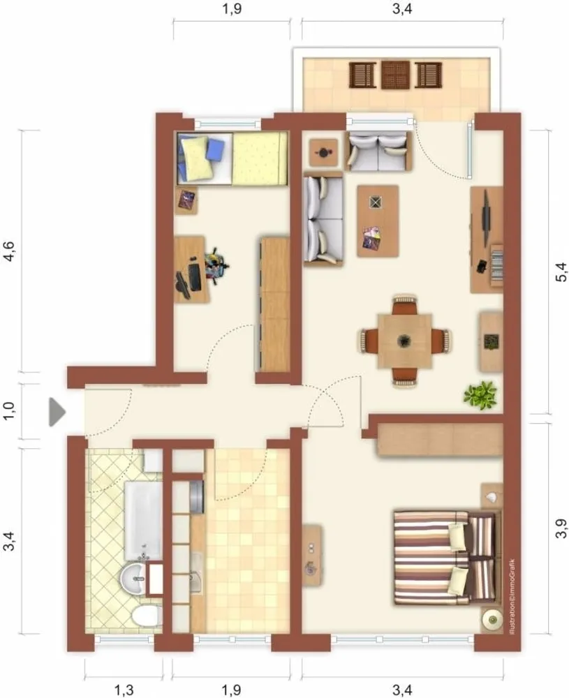 3 Zimmer Wohnung mit 60 m² in Suhl – Bild 2