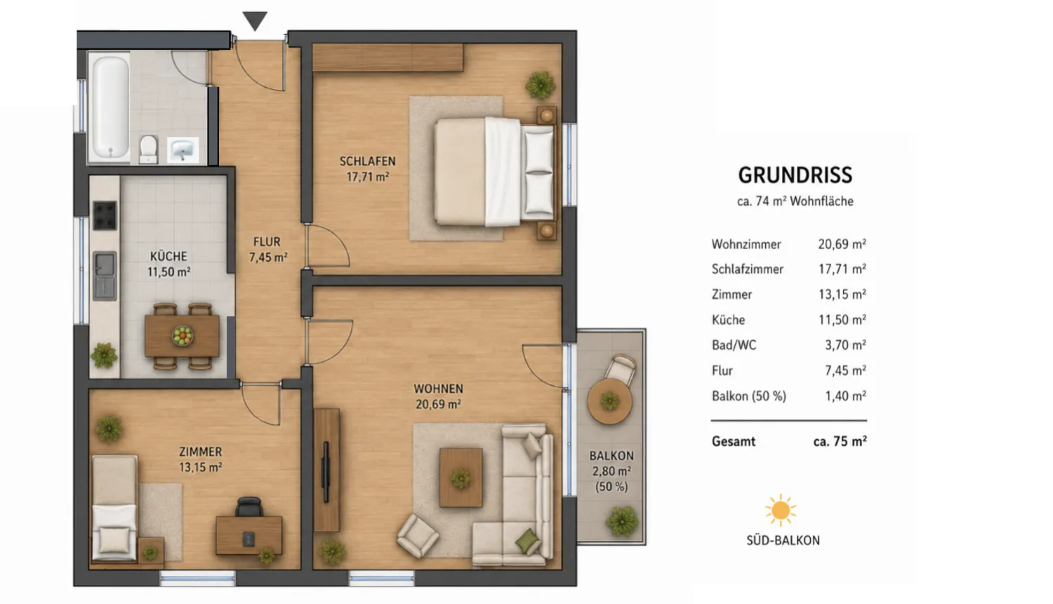 3 Zimmer Wohnung mit 75 m² in Wiesbaden – Bild 9