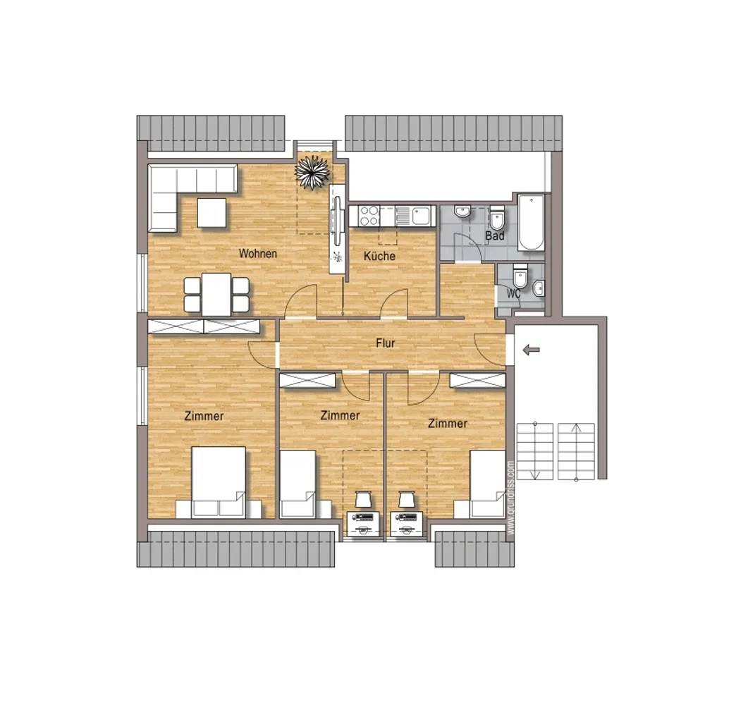 4 Zimmer Wohnung mit 76 m² in Stuttgart – Bild 8
