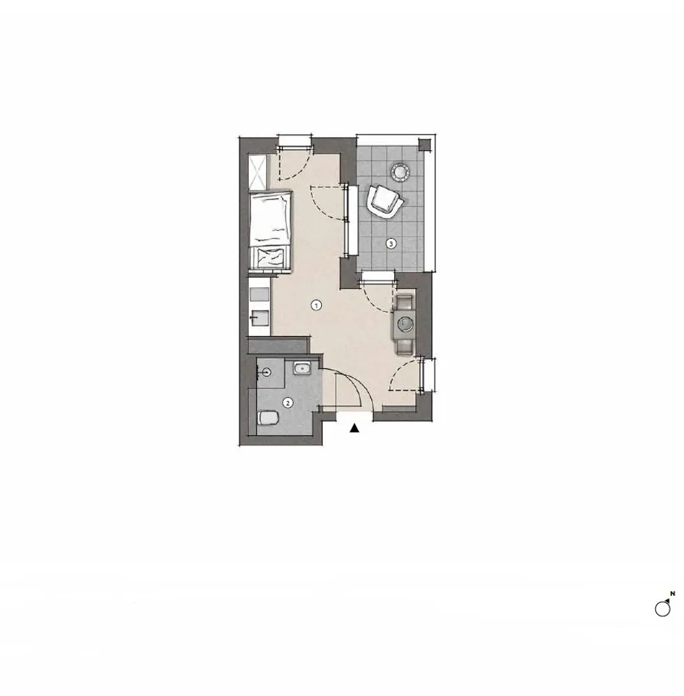 1 Zimmer Wohnung mit 27 m² in Frankfurt am Main – Bild 4
