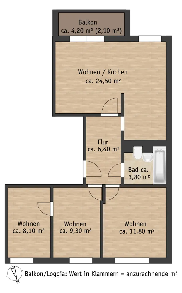 4 Zimmer Wohnung mit 66 m² in Pirna – Bild 8