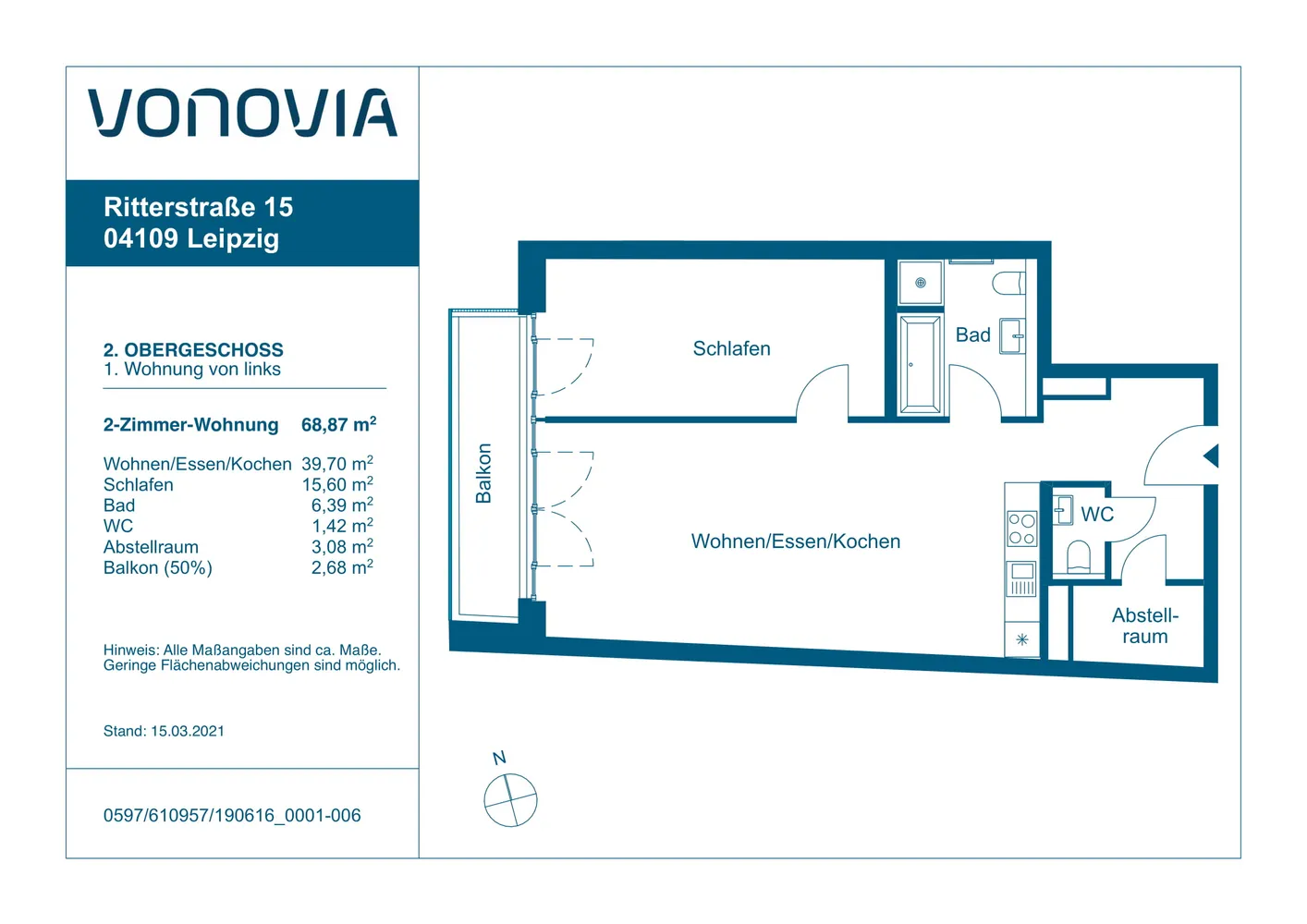 2 Zimmer Wohnung mit 69 m² in Leipzig – Bild 2