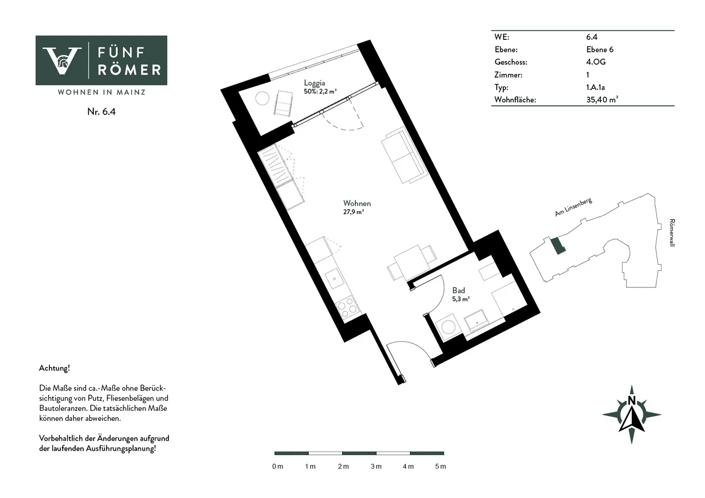 1 Zimmer Wohnung mit 35 m² in Mainz – Bild 7