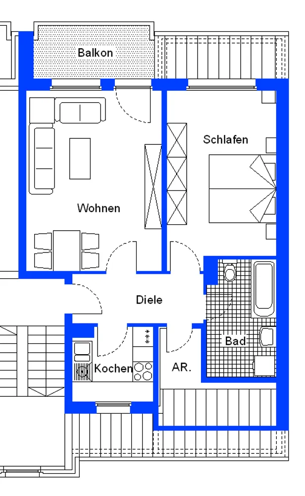 2 Zimmer Wohnung mit 60 m² in Bielefeld – Bild 2