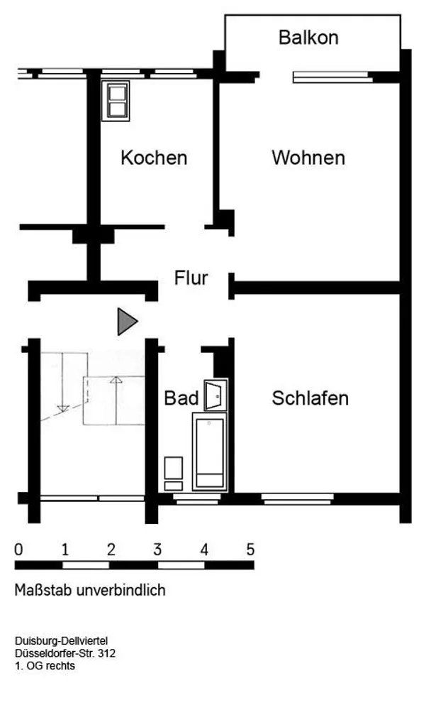 2 Zimmer Wohnung mit 47 m² in Duisburg – Bild 2