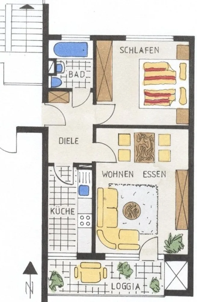 2 Zimmer Wohnung mit 53 m² in Pforzheim – Bild 1