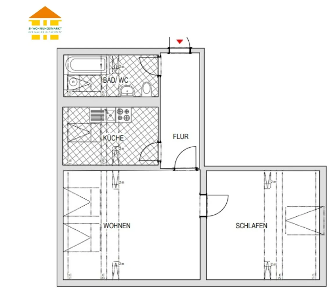 2 room apartment with 52 m² in Chemnitz – Photo 2