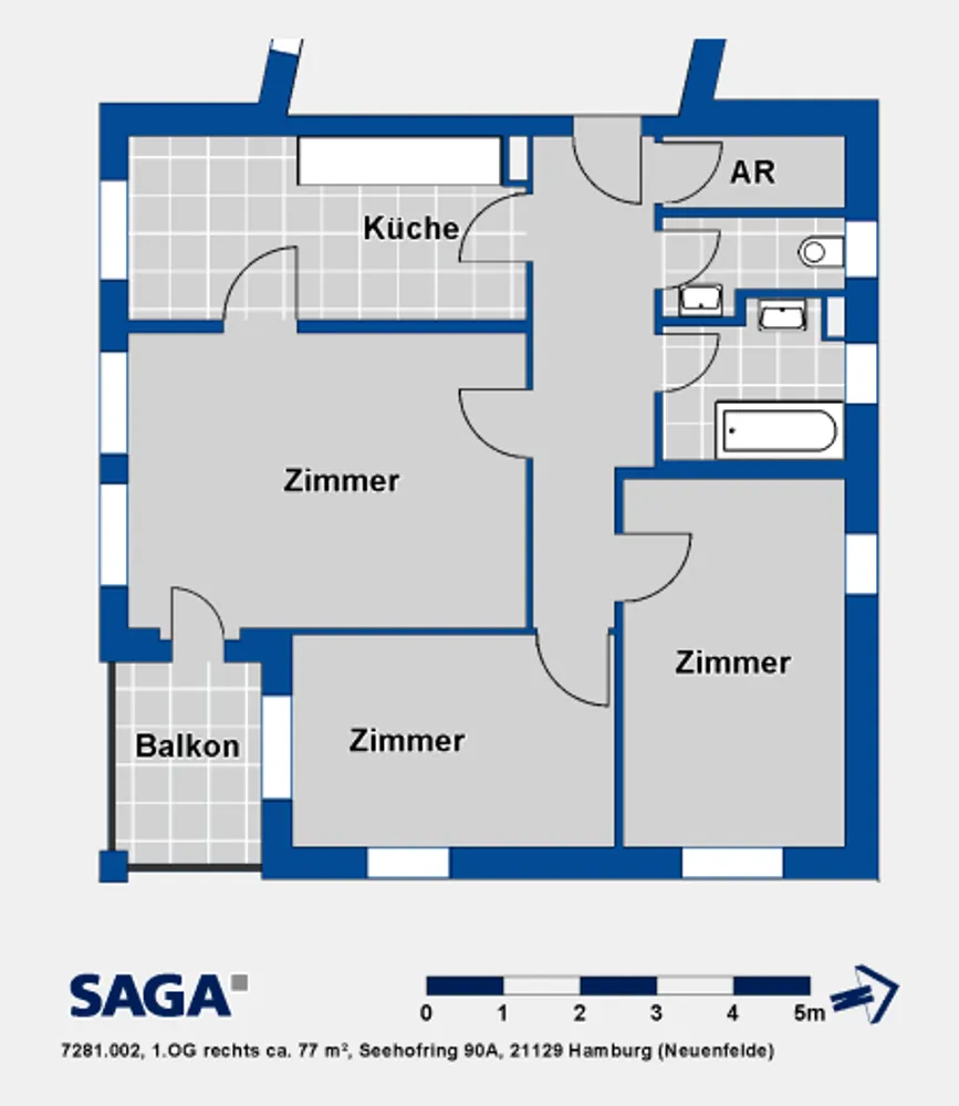 3 Zimmer Wohnung mit 77 m² in Hamburg – Bild 5