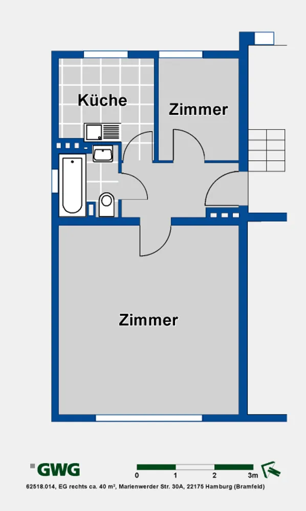 2 Zimmer Wohnung mit 40 m² in Hamburg – Bild 4