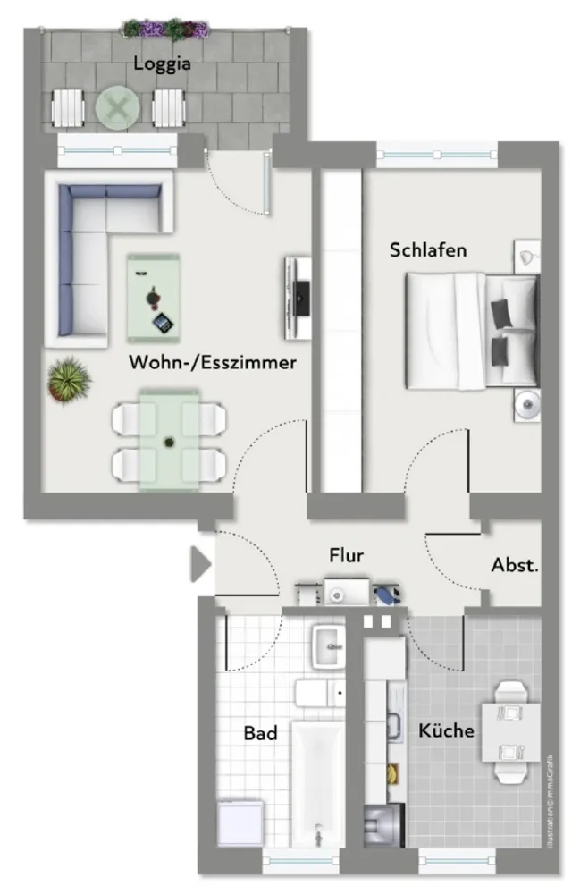 2 Zimmer Wohnung mit 53 m² in Dresden – Bild 2